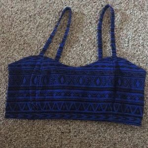 NWOT Forever21 blue and black bralette size Med